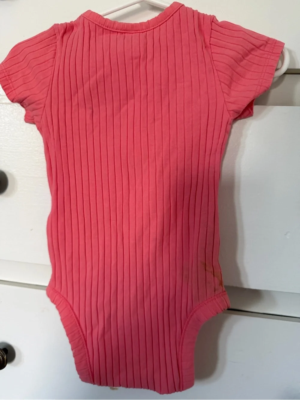 Old Navy Ribbed Short-Sleeve One-Piece Bodysuit - Coral Pink